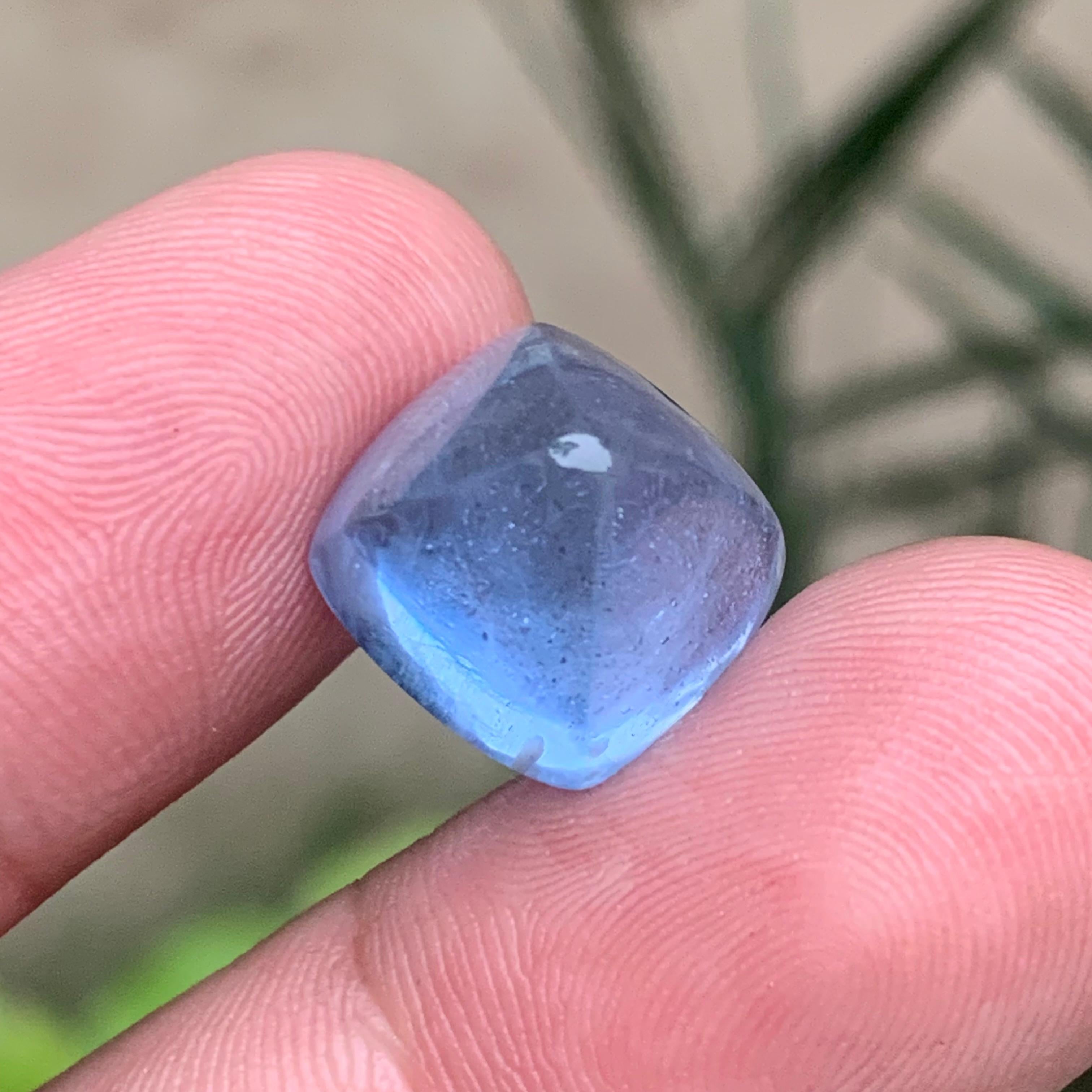 Aigue-marine bleue naturelle 14.50 Ct Sugarloaf Cabochon Loose Gemstone for Jewelry en vente 7