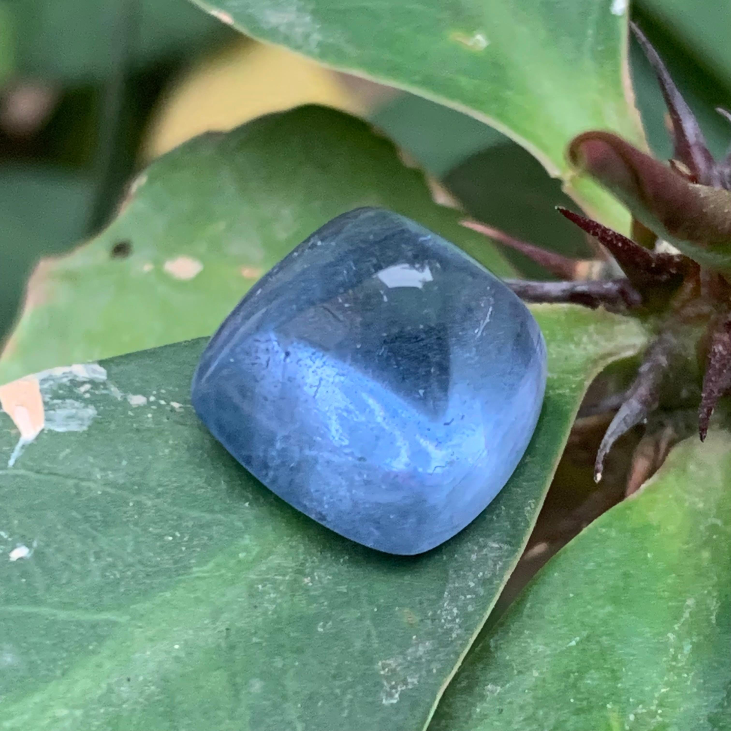 Contemporain Aigue-marine bleue naturelle 14.50 Ct Sugarloaf Cabochon Loose Gemstone for Jewelry en vente