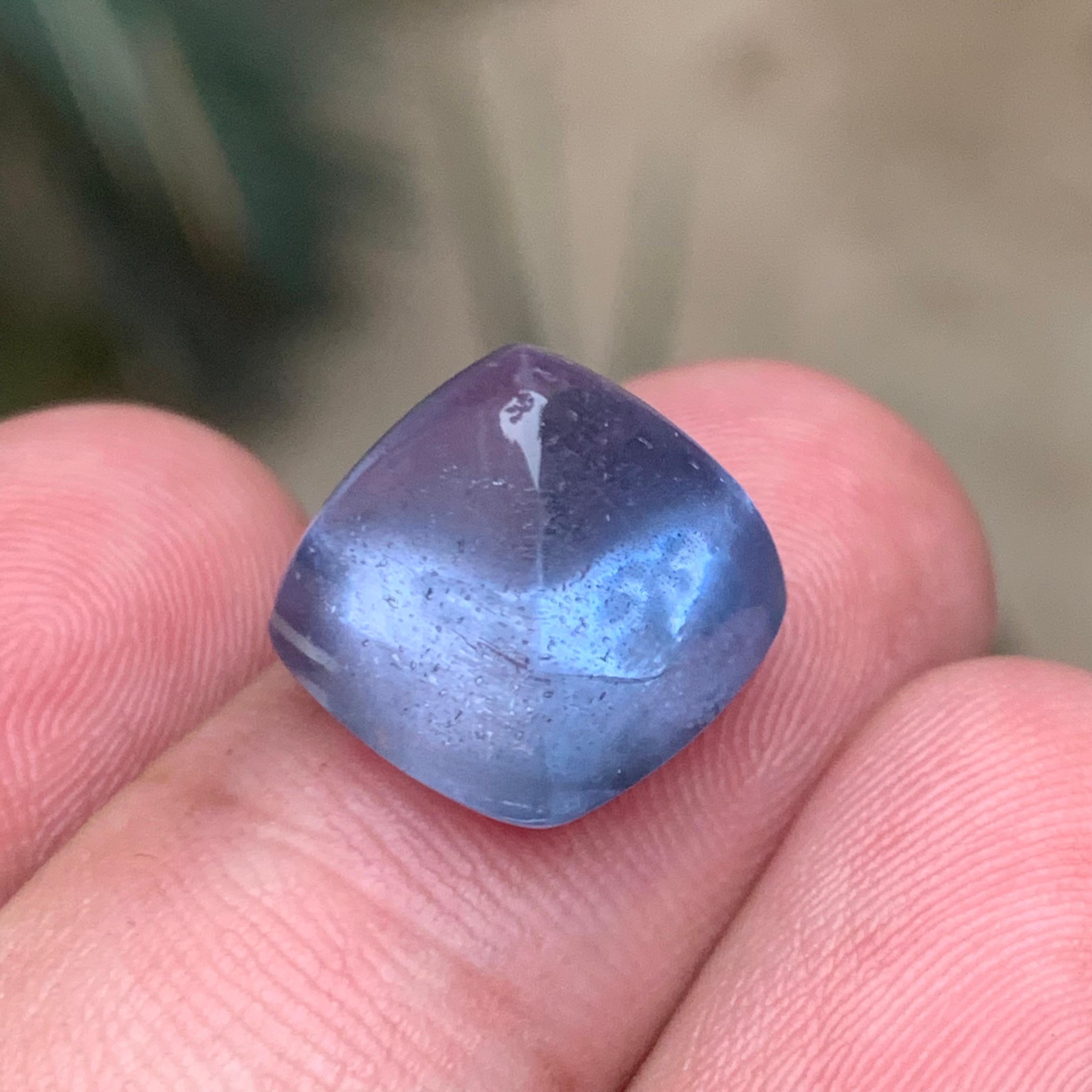 Aigue-marine bleue naturelle 14.50 Ct Sugarloaf Cabochon Loose Gemstone for Jewelry en vente 3