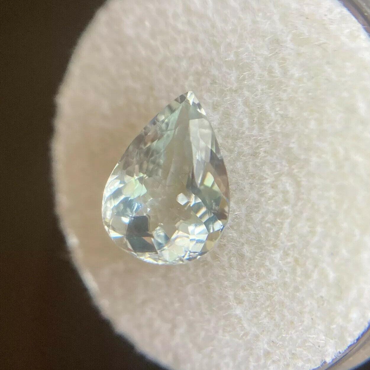 Natural Blue Aquamarine 1.91ct Pear Cut Loose Beryl Gem 10.5 x 7.5mm

Natural Blue Aquamarine Gemstone. 
1.91 carat stone with bright blue colour and very good clarity, some small natural inclusions visible when looking closely but still a clean