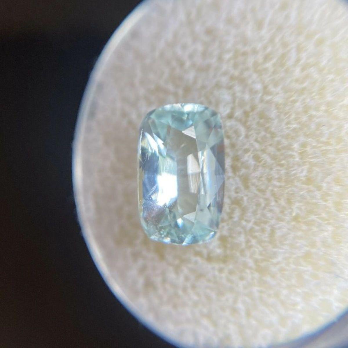 Natural Blue Aquamarine 2.20ct Antique Cushion Cut Loose Gemstone 10.2 x 6.4mm

Natural Blue Aquamarine Gemstone. 
2.20 Carat with a beautiful blue colour and good clarity. A clean gem with only some small natural inclusions visible when looking