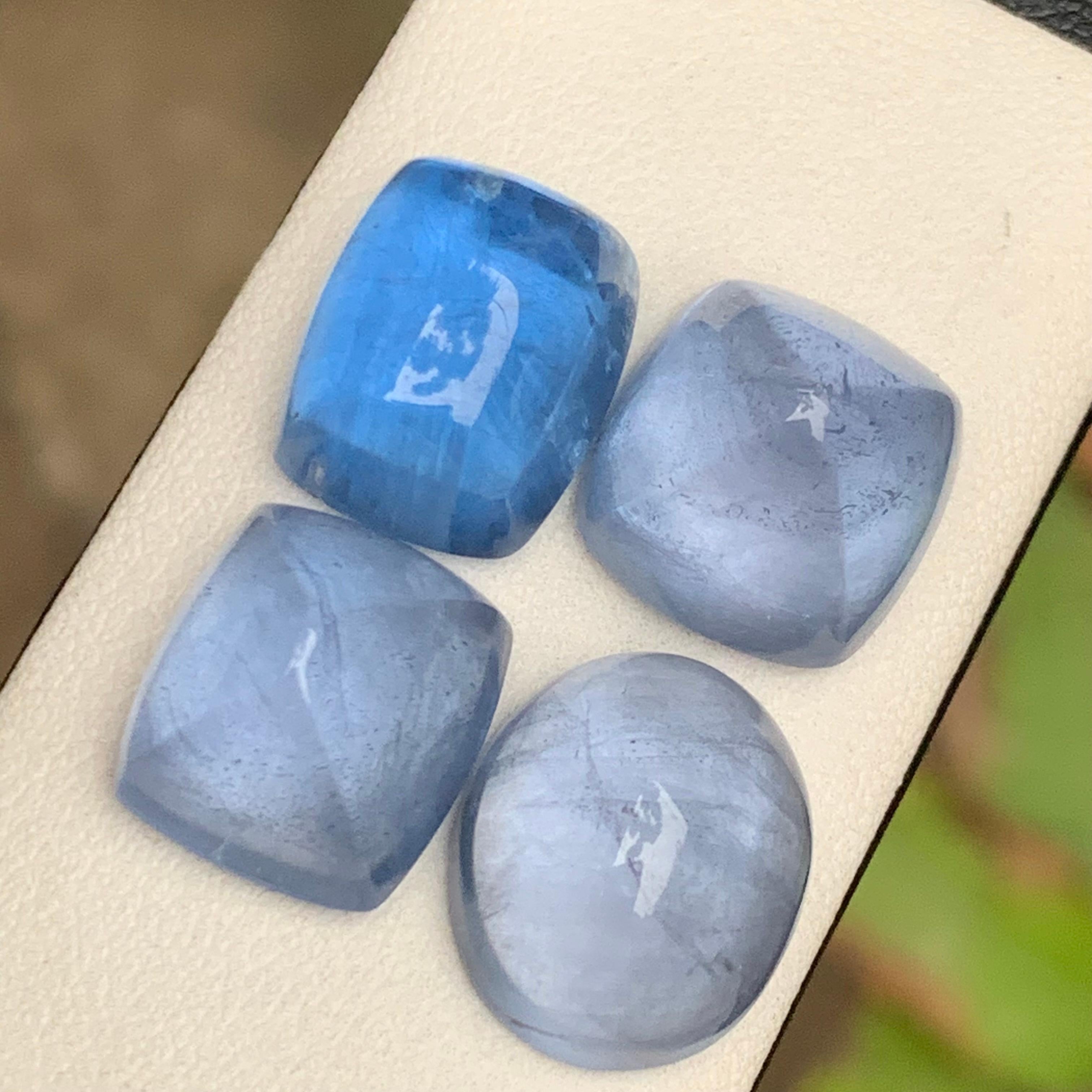Aguamarina Azul Natural 51,06 qt Cabujón Sugarloaf Gema Parcela Afganistán en venta 4