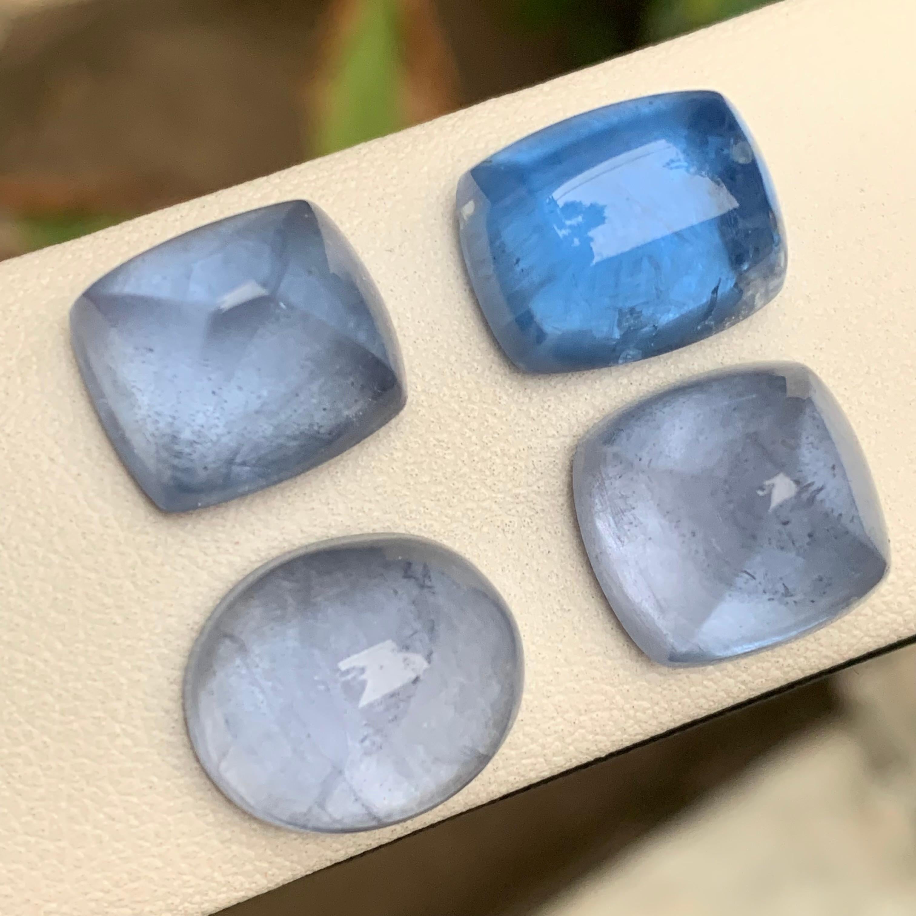 Aguamarina Azul Natural 51,06 qt Cabujón Sugarloaf Gema Parcela Afganistán en venta 6