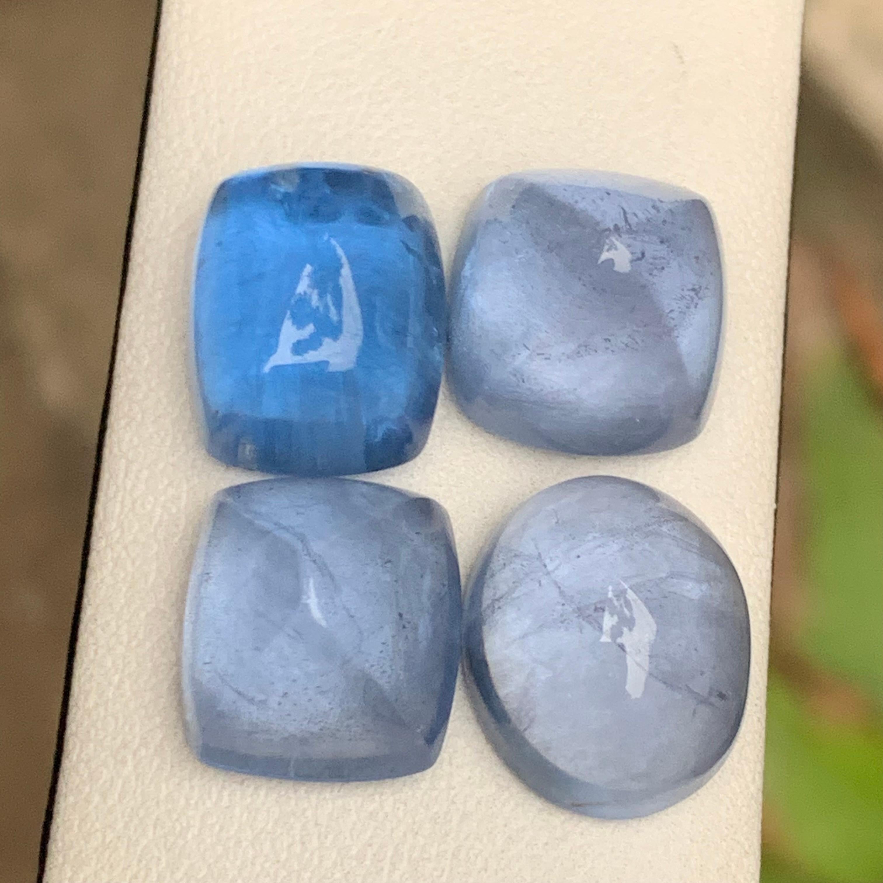 Aguamarina Azul Natural 51,06 qt Cabujón Sugarloaf Gema Parcela Afganistán Cabujón de pan de azúcar en venta