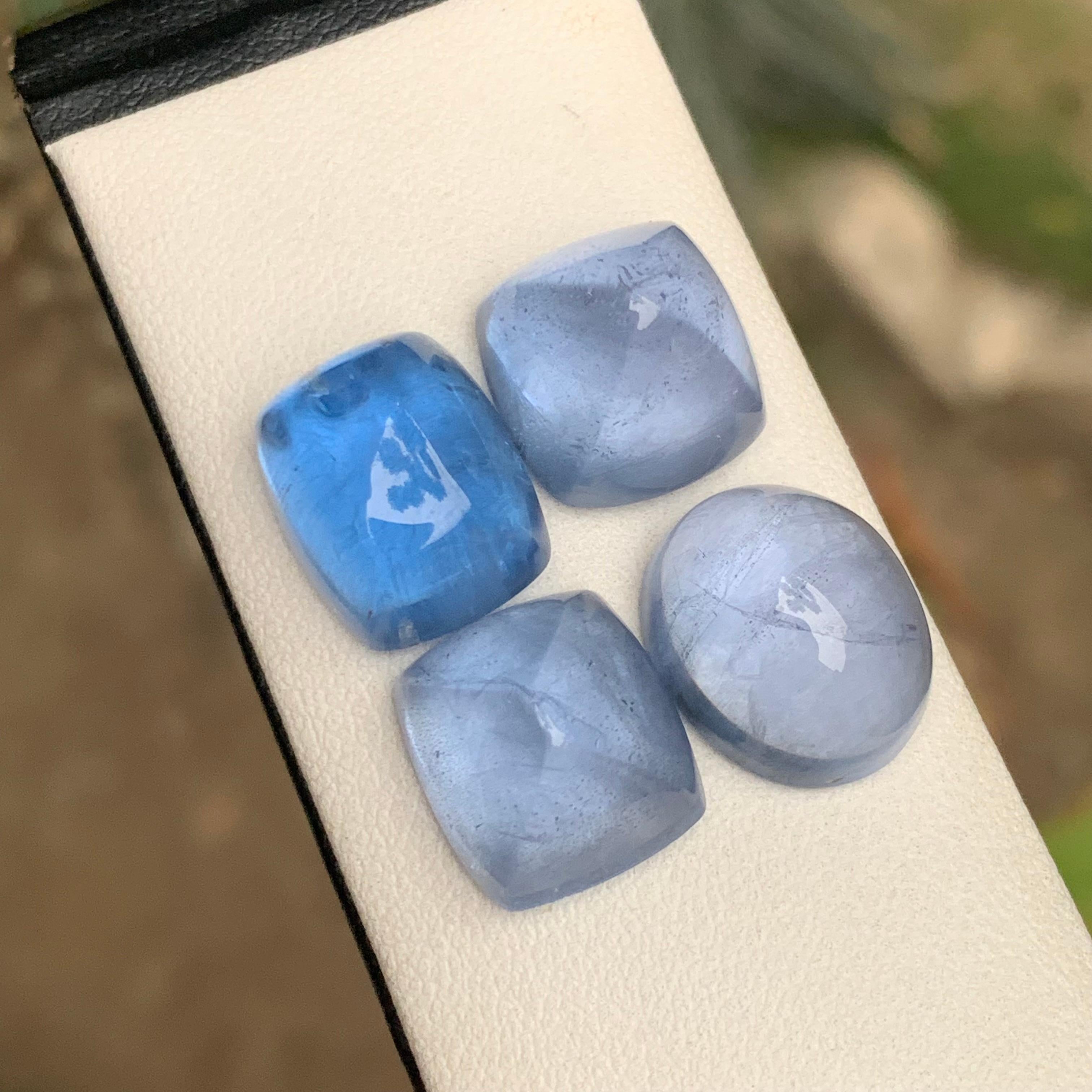 Femenino o masculino Aguamarina Azul Natural 51,06 qt Cabujón Sugarloaf Gema Parcela Afganistán en venta