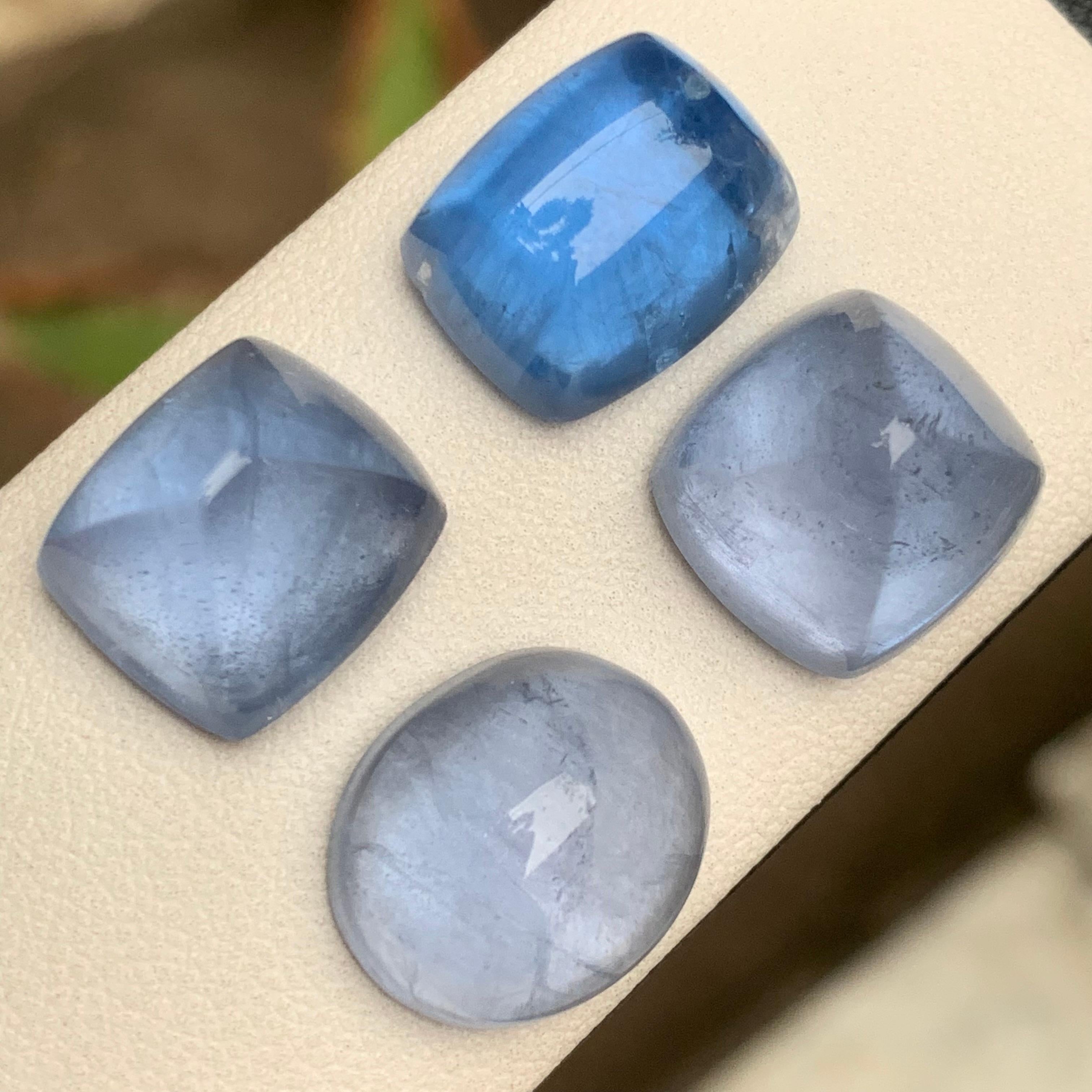 Aguamarina Azul Natural 51,06 qt Cabujón Sugarloaf Gema Parcela Afganistán en venta 1