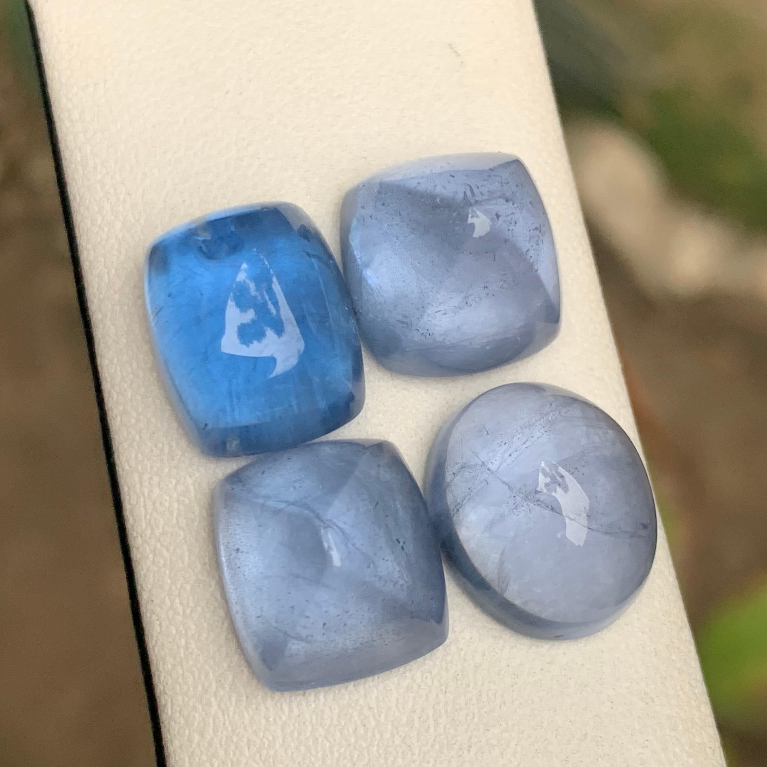 Aguamarina Azul Natural 51,06 qt Cabujón Sugarloaf Gema Parcela Afganistán en venta 3