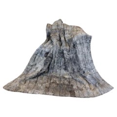 Natural Blue Goat Fur King Size Blanket