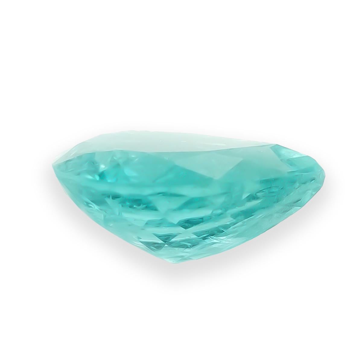 Women's or Men's Natural Blue Green Paraiba Tourmaline Gemstone 1.56 carats with AGL Report For Sale