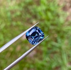 Natural Blue-Grey Spinel loose gemstone 3.52 ct. High quality, Cushion, Tanzania