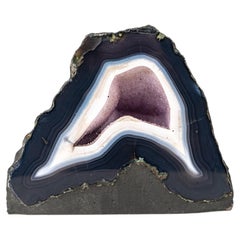 Geode di agata blu naturale