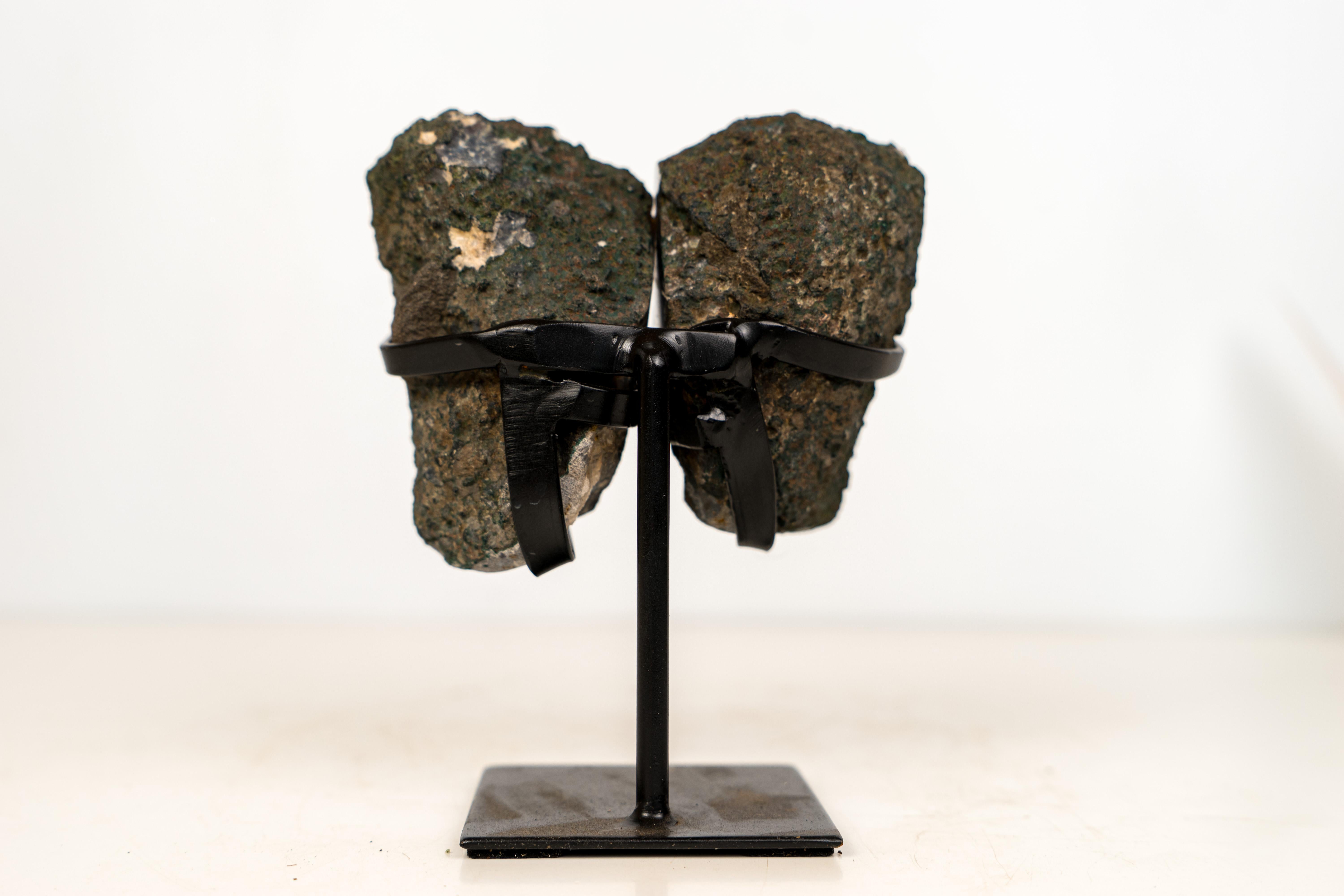 Brasiliano Natural Blue Lace Agate Geode Wings with White Galaxy Druzy in vendita