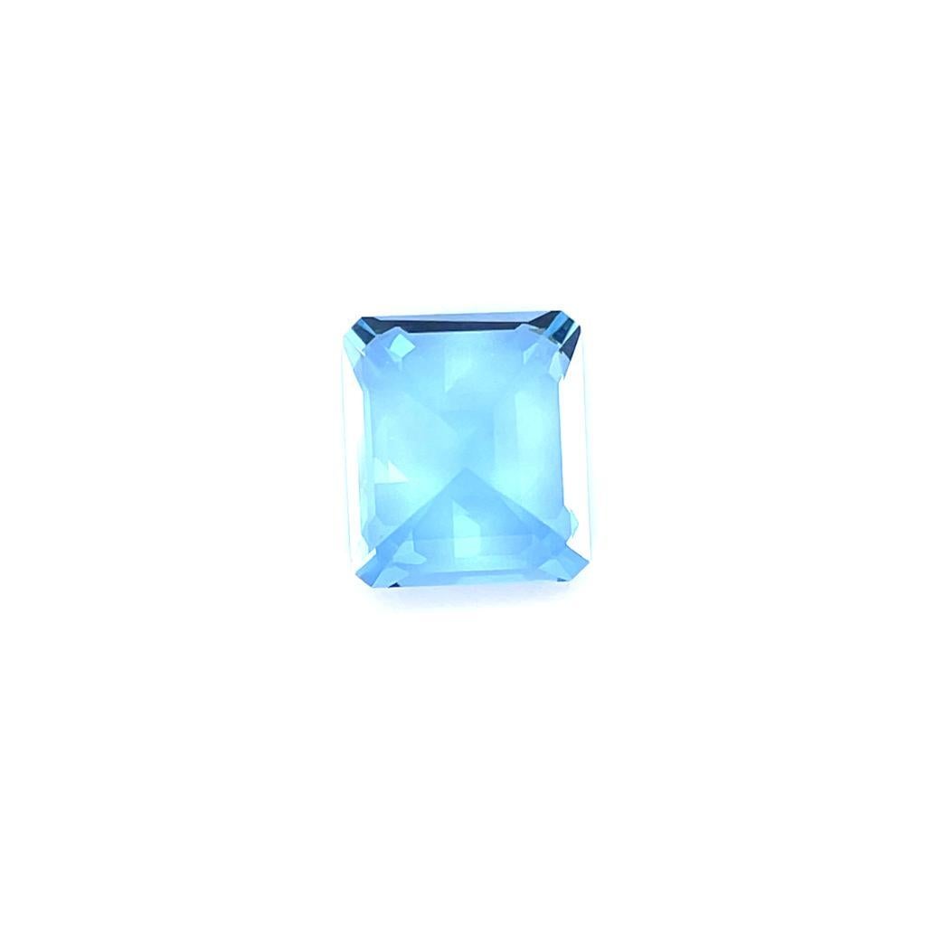 Taille octogone 19.12cts 100% Natural Blue Aquamarine Gemstone Emerald Cut Aquamarine Rings en vente