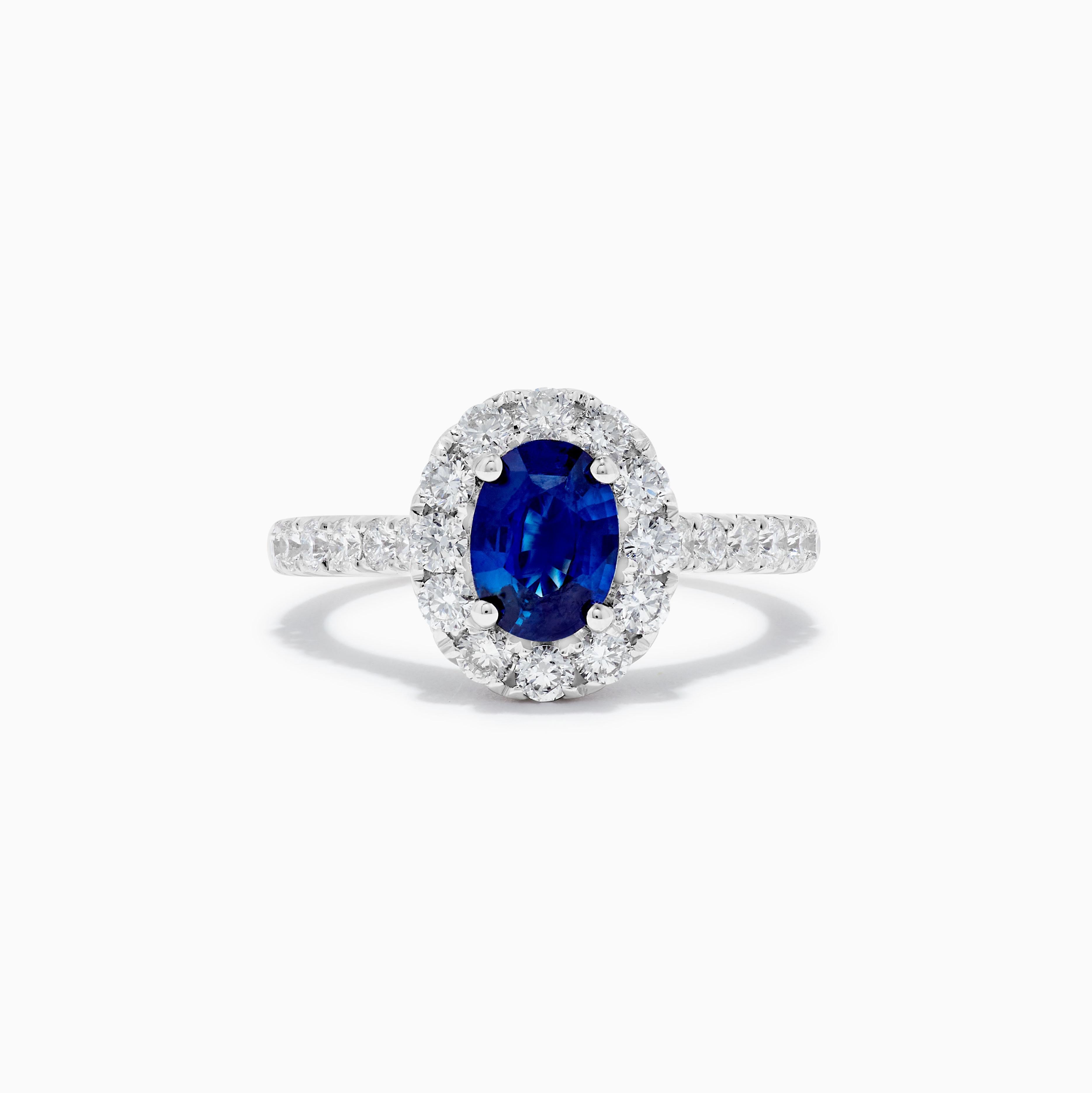 Contemporary Natural Blue Oval Sapphire and White Diamond 1.88 Carat TW Gold Cocktail Ring For Sale