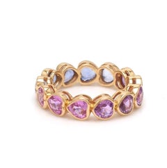 Natural 5.13 cts blue pink sapphire ring in 18k gold