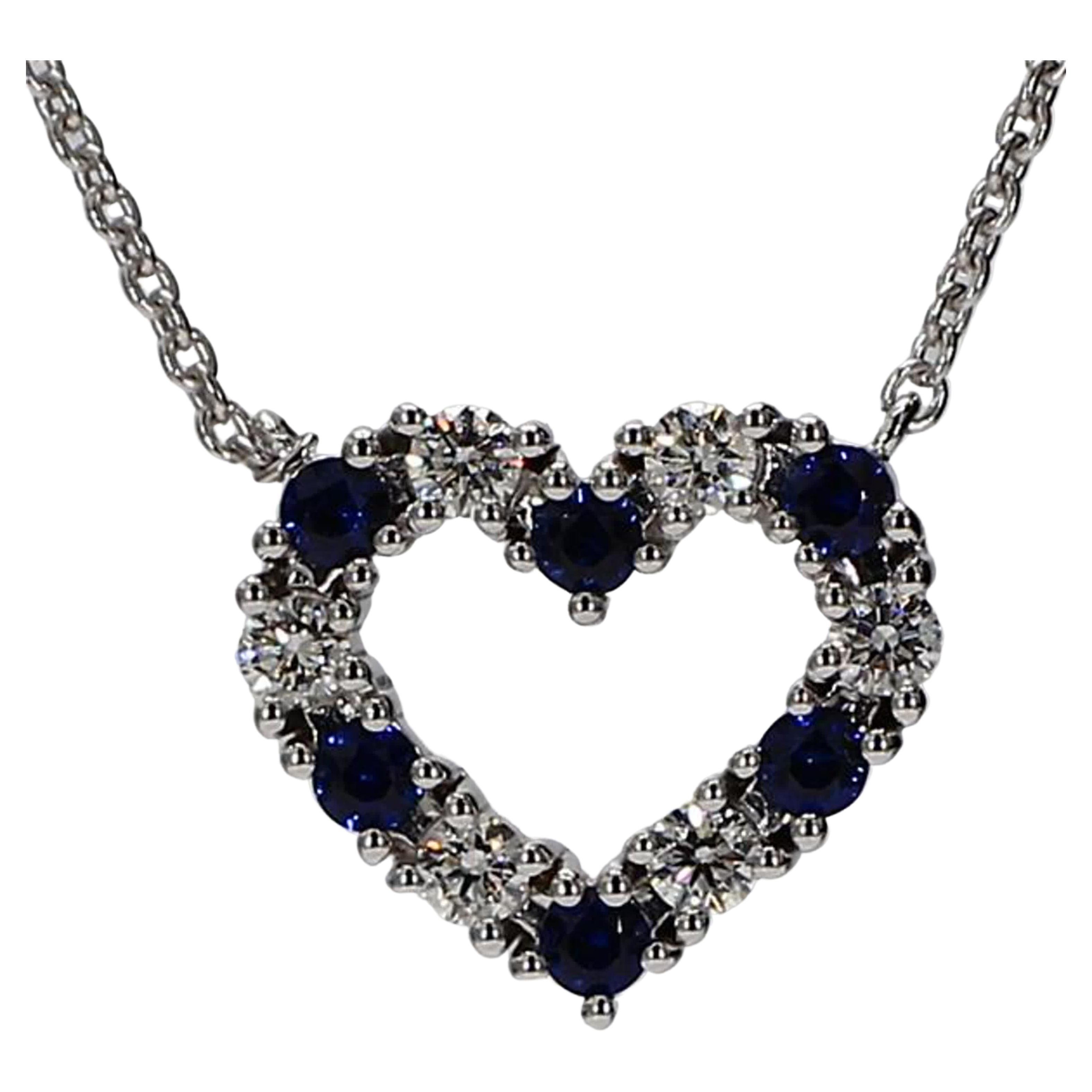 Greenwich Flower Sapphire & Diamond Necklace in 14k Gold (September)