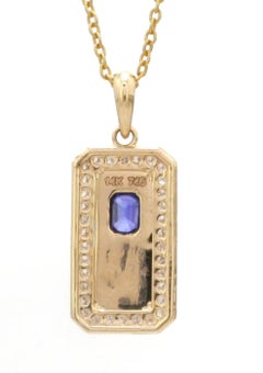 Natural Blue Sapphire 0.26cts & Diamond 0.22cts Pendant in 14k Gold