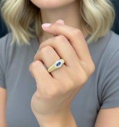 Natural Blue Sapphire 0.39cts & Diamond 0.11cts Ring in 14k Gold