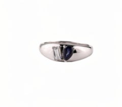 Natural Blue sapphire 0.60cts & Diamond 0.27cts Ring in 14k Gold