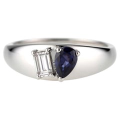 Natural Blue sapphire 0.60cts & Diamond 0.27cts Ring in 14k Gold