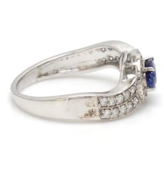 Zafiro Azul Natural 0,66cts & Diamante 0,38cts en Oro de 14k