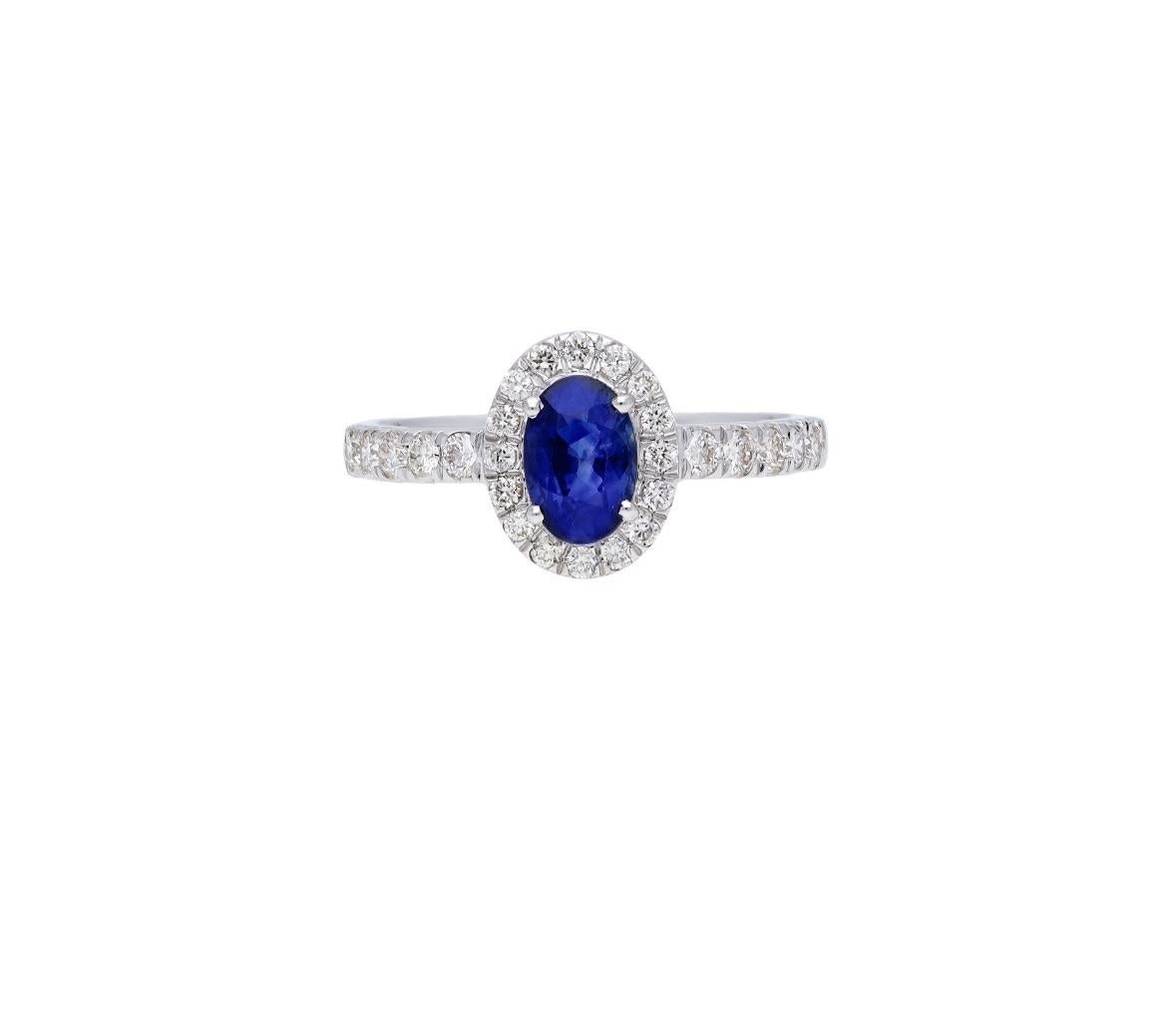 Gemstone : Blue Sapphire
❋ Gemstone Weight : 0.82 Cts.
❋ Gemstone Size : 7X4.5 MM
❋ Gemstone Shape : Oval
❋ Gemstone Type : Natural

➡️DIAMOND DETAILS :
❋ Diamond Weight : 0.42 Cts.
❋ Diamond Shape : Round Cut
❋ Diamond Color & Clarity : HI_SI
❋