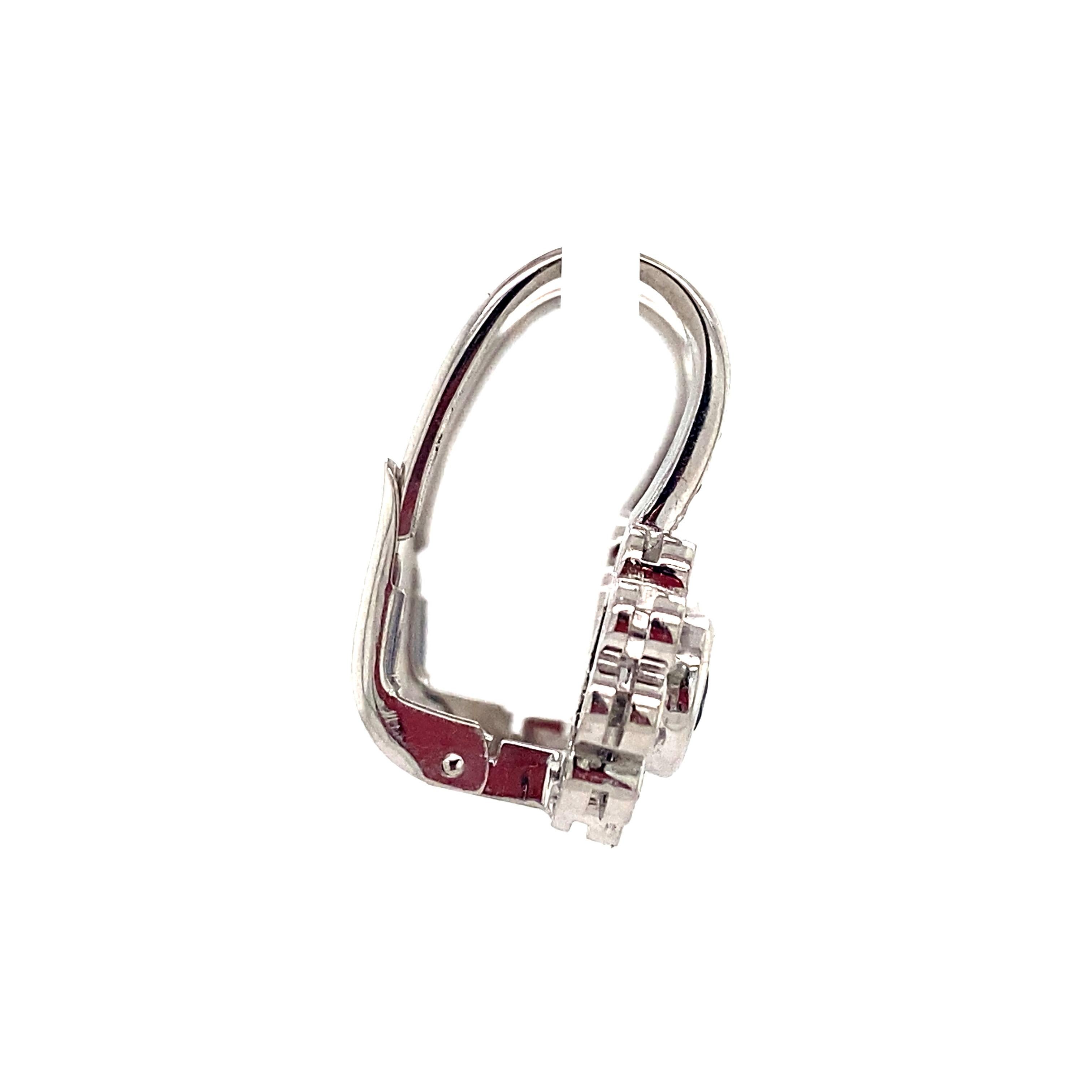 Orecchini a pendente con zaffiro blu naturale e diamante da 0,95 carati, 18K In condizioni buone in vendita a AMSTERDAM, NL
