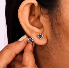 Natural Blue sapphire 1.07cts Earring in 14k Gold