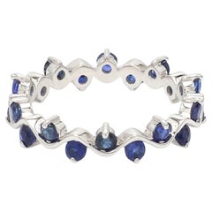 Anello con zaffiro blu naturale da 1 centesimo in oro 18 carati