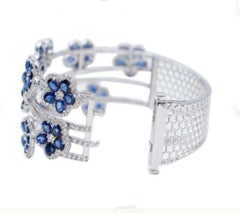 Natural Blue Sapphire 20.46cts & Diamond 7.25cts Bracelet in 18k Gold