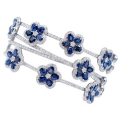 Natural Blue Sapphire 20.46cts & Diamond 7.25cts Bracelet in 18k Gold