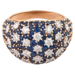 Saphir bleu naturel de 3,26 carats et diamants de 1,80 carat en or 18 carats