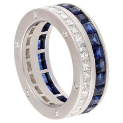 Natural blue sapphire 3.45cts & diamond 1.68cts ring in 18k gold