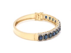 Natural Blue Sapphire 8cts & Diamond 1.50cts Bracelet in 14K Gold