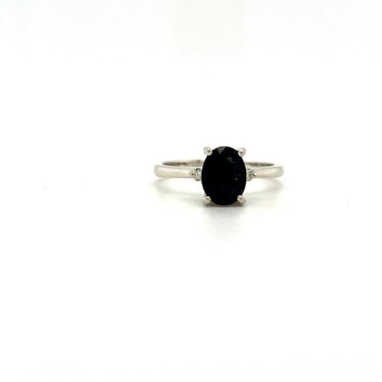in vendita:  Anello di fidanzamento con zaffiro blu naturale e diamante per la mamma in A. Silver 925 6