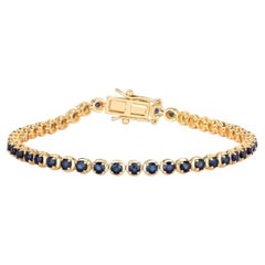Pulsera Zafiro Azul Natural 3.12 Quilates Oro Amarillo 14K
