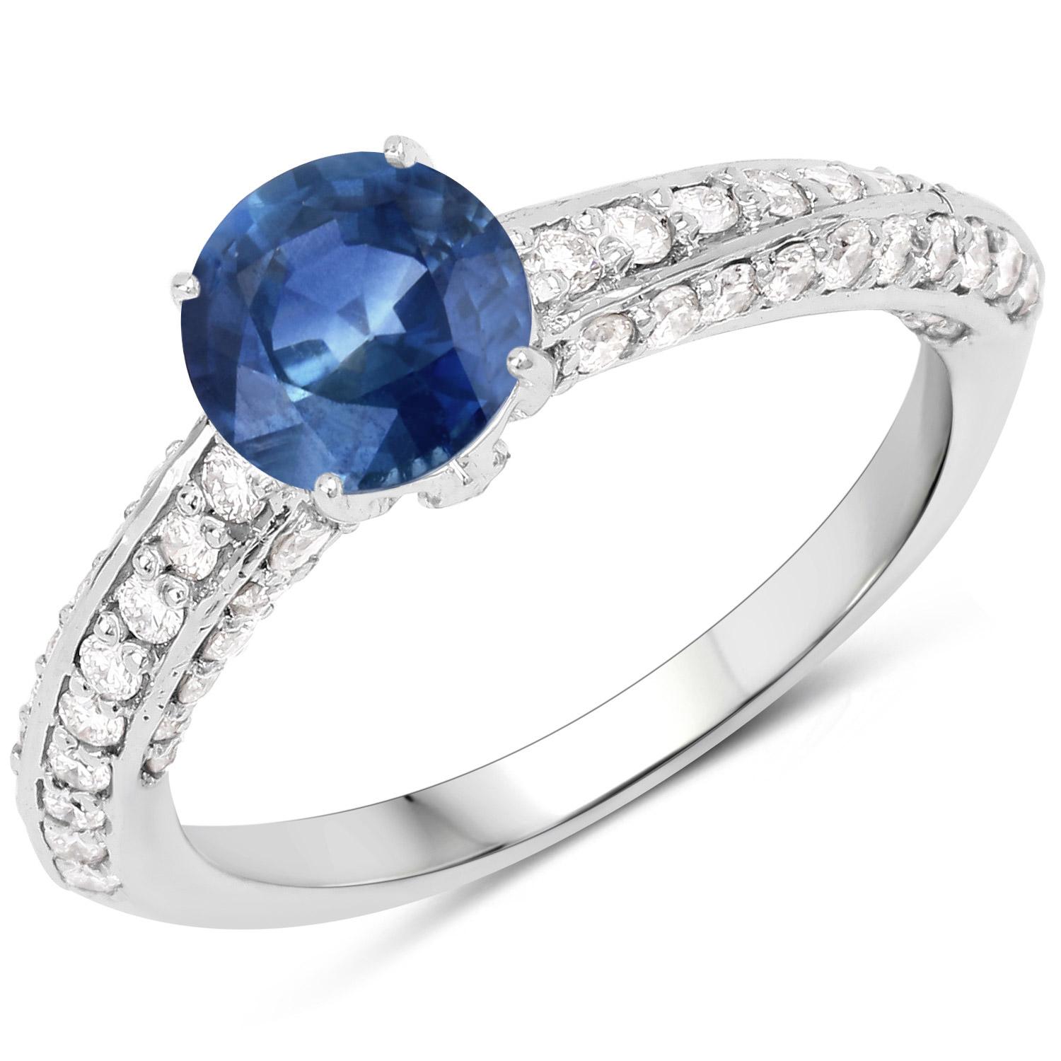 It comes with the appraisal by GIA GG/AJP
Sapphire = 1 Carat
Cut: Round
Stone Size: 6 mm
Diamonds = 0.60 Carats
Metal: 14K White Gold
Height: 7 mm
Width: 23 mm
Length: 7 mm
Ring Size: 7* US
*It can be resized complimentary