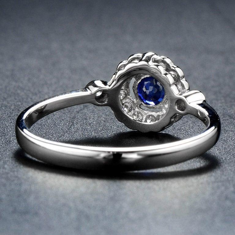 Natural Blue Sapphire Diamond Cocktail Ring 5
