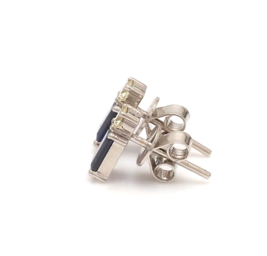 Orecchini con zaffiro blu naturale e diamante in oro 14k In condizioni Nuovo in vendita a jaipur, IN
