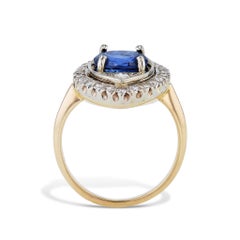 Natural Blue Sapphire Diamond Estate Ring