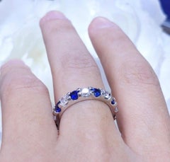 Natural Blue Sapphire & Diamond in 14k Gold