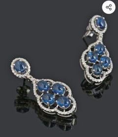 Natürlicher blauer Saphir Diamant in 18k Gold