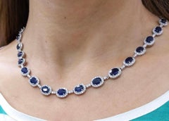 Collier en or 14k saphir bleu naturel et diamant