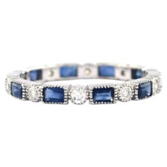 Bague en or 14 carats sertie d'un saphir bleu naturel de 1,19 ct et de diamants de 0,31 ct, Inde