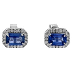 Natural Blue Sapphire 1.31ct & Diamond 0.20ct Ring in 18K Gold, India