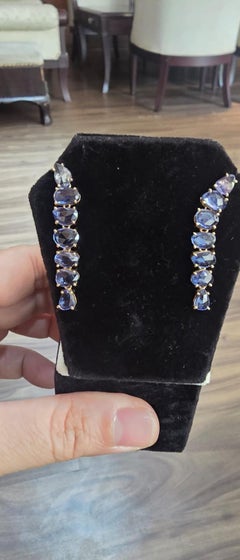 Natural Blue Sapphire Earring in 18k Gold