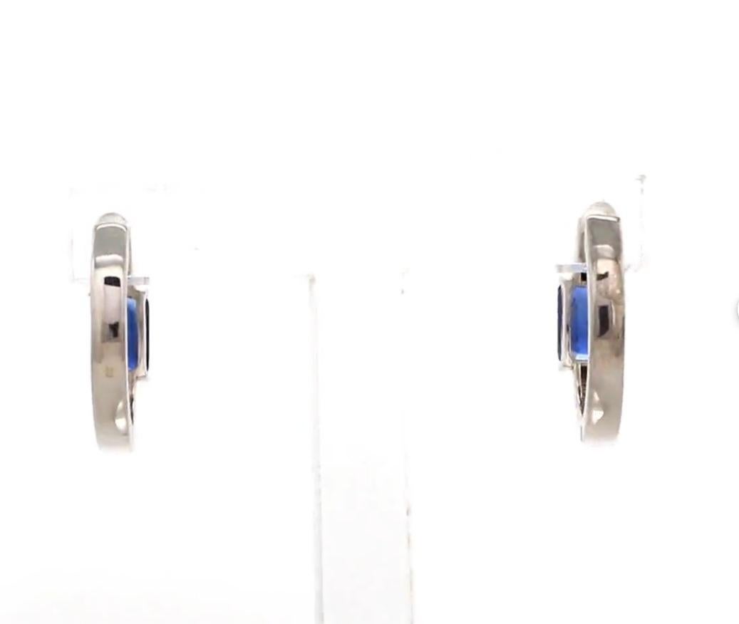 Natural blue sapphire earrings in 14k gold in vendita 5