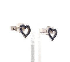 Natural 0.41cts Blue Sapphire Earrings in 14k Gold