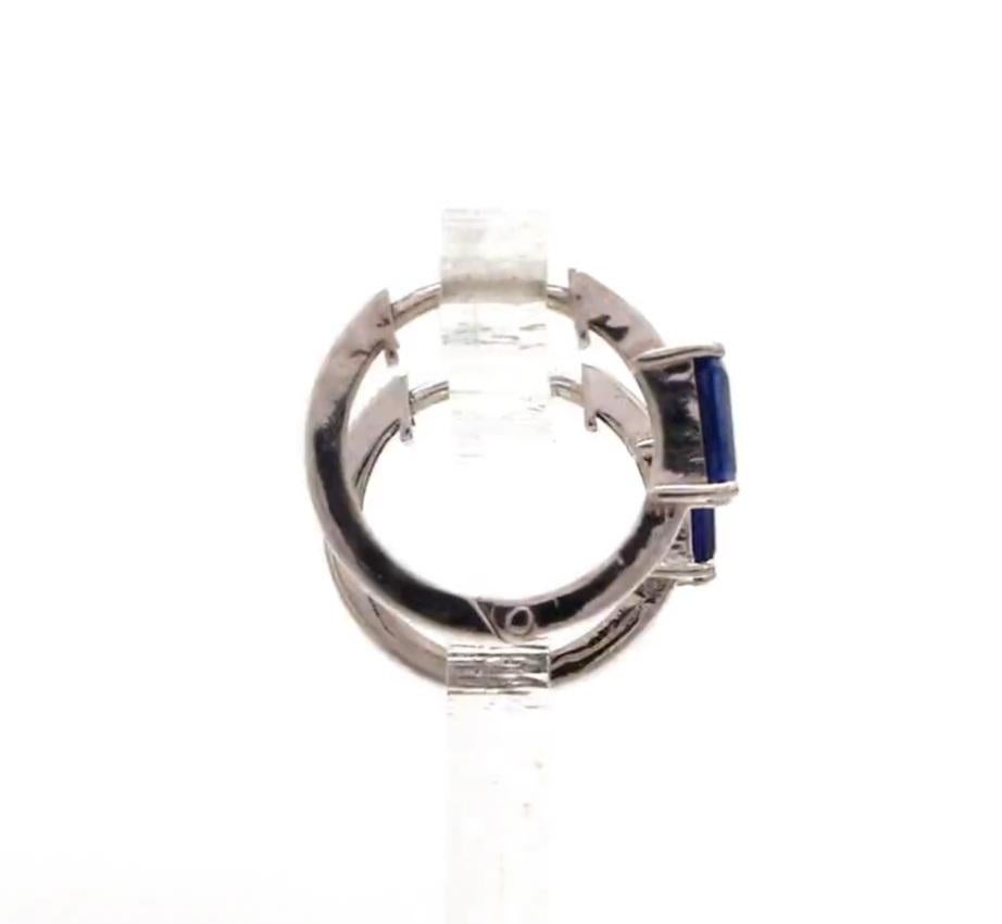 Taglio Asscher Natural blue sapphire earrings in 14k gold in vendita