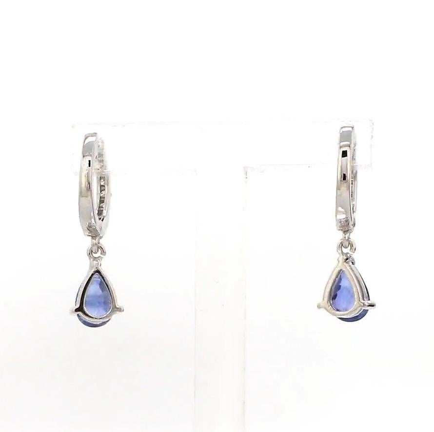 Natural blue sapphire earrings in 14k gold in vendita 2